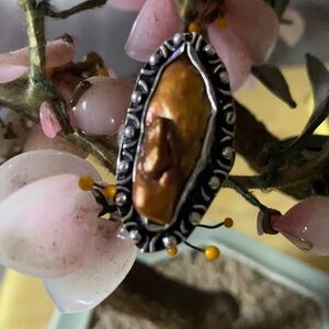 Vintage 925 bows pearl ring